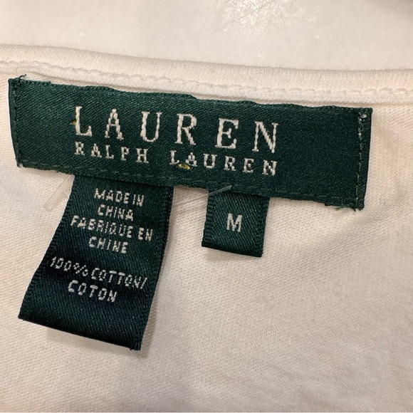 Ralph Lauren Women’s Sleeveless Tank Top W/ Ruffles Scoop Neck White Sz M - Picture 4 of 9